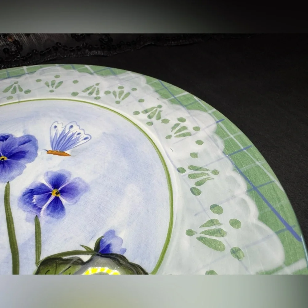 Vintage Floral Trivet 2003 Kathy Hatch Cottagecore
